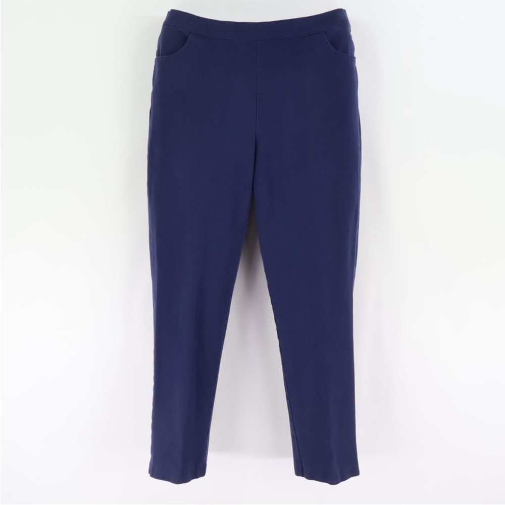 Isaac Mizrahi Live! Ankle Pants Womens 10T Blue STRETCH WAIST Pockets RISE: 10.5
